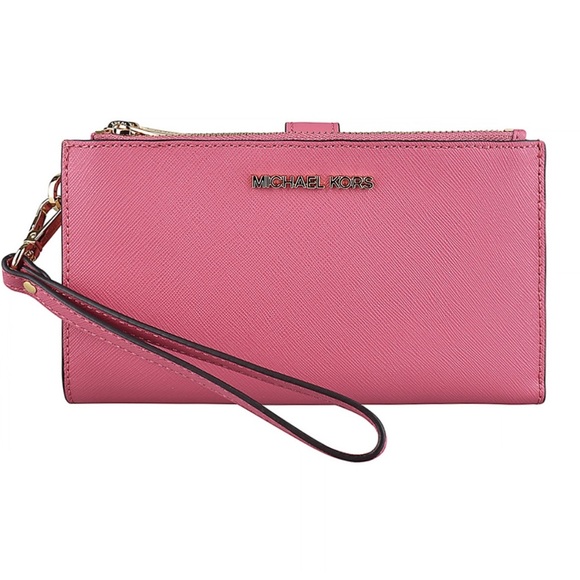 Michael Kors Pink Leather Smartphone Wallet Wristlet - Picture 1 of 6